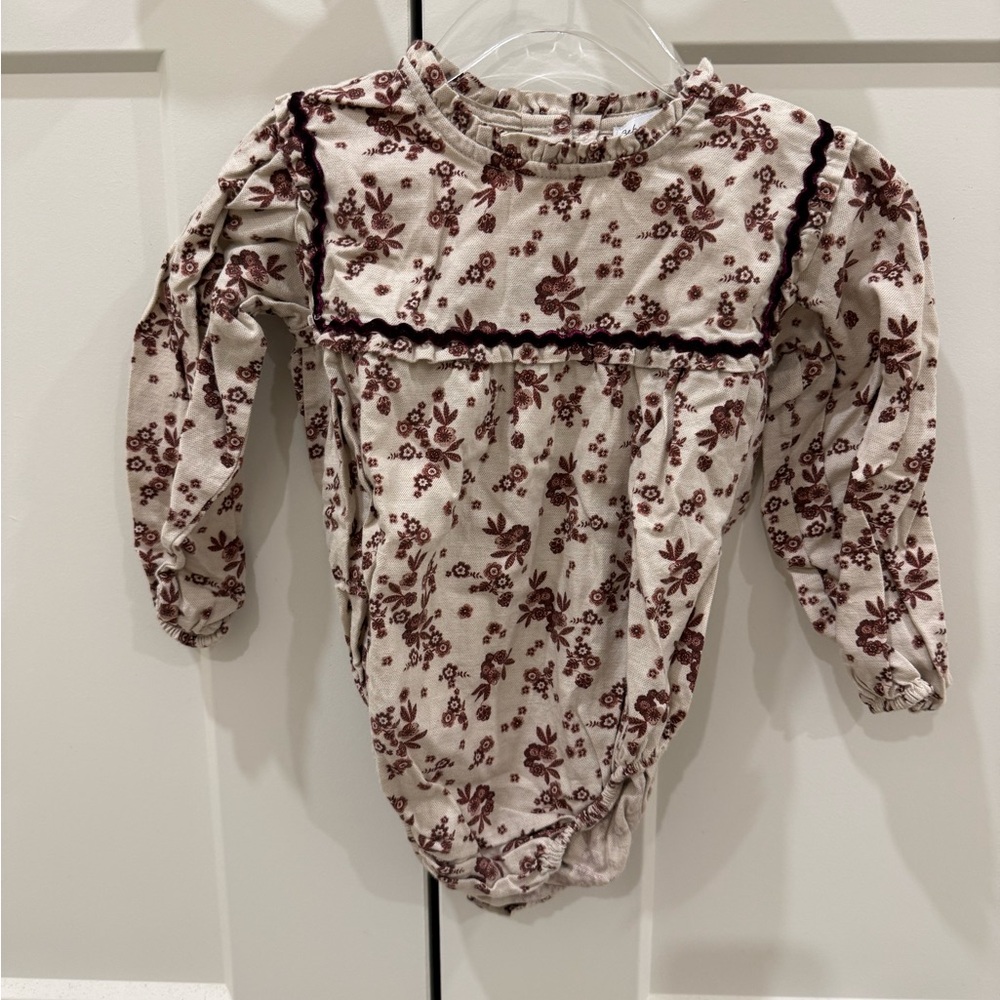 Floral Long Sleeve Baby Romper
